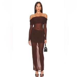 Lovers and Friends Chocolate Brown Fio Maxi Dress NWT